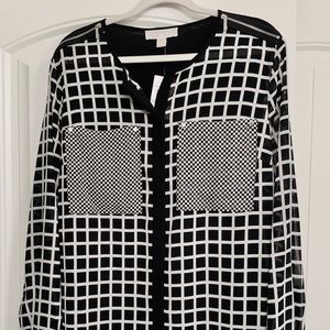 Michael Michael Kors Checked Sheer Blouse